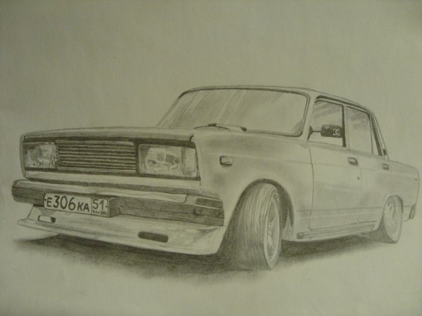 Рисунки карандашом машины Жигули