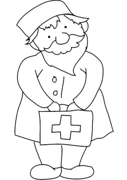 Врач раскраска для детей