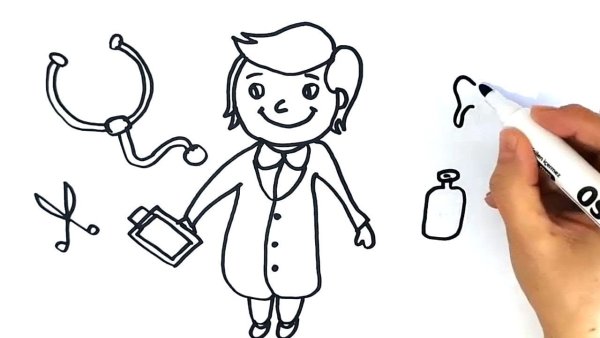 Раскраска медицинская сестра