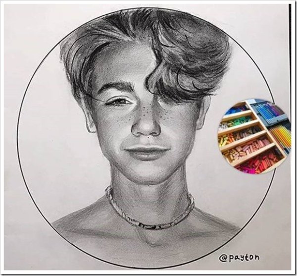 Портрет Пейтона карандашом