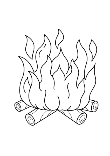Огонь раскраска