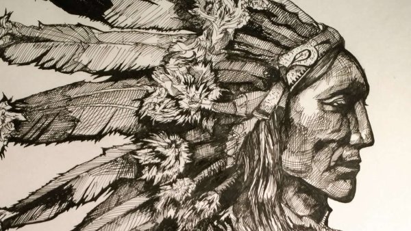 Индеец тату эскиз