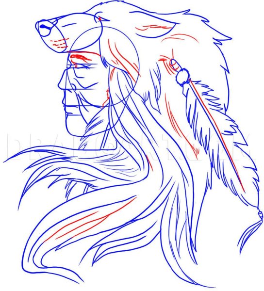 Силуэт индейца