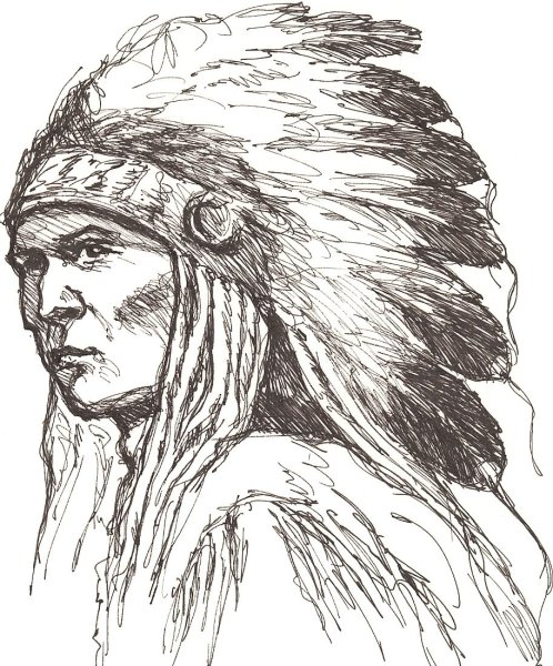 Индеец карандашом