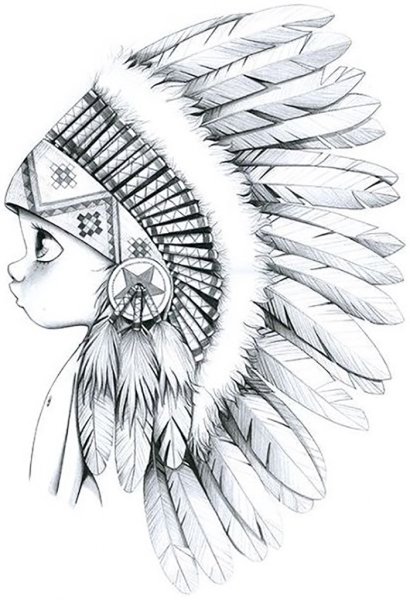 Индеец рисунок