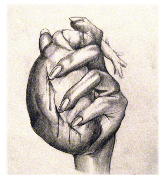 Анатомическое сердце в руке