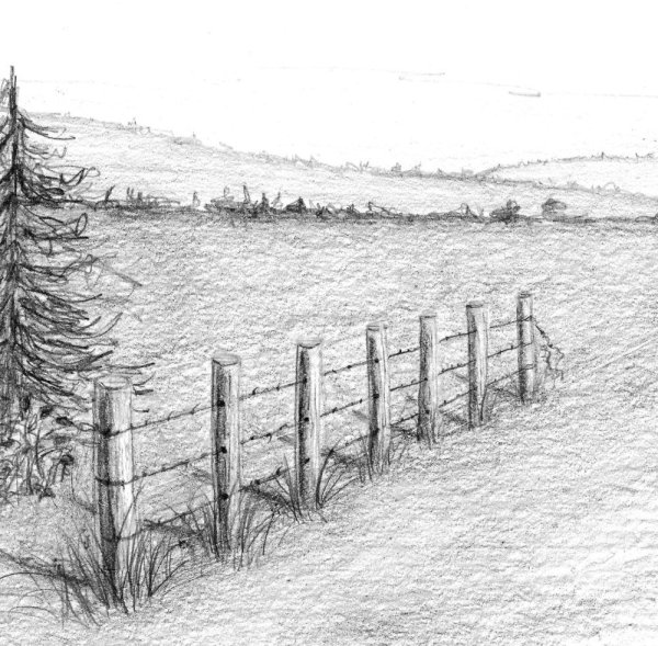 Забор рисунок карандашом