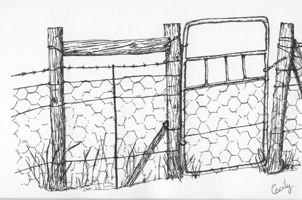 Забор рисунок карандашом