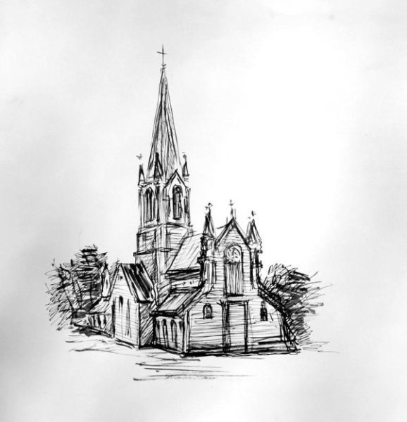 Церковь тушью