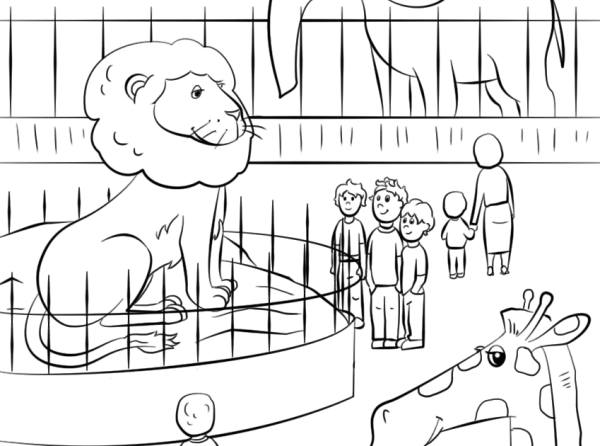 Зоопарк раскраска для детей