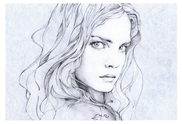 Женщина набросок карандашом