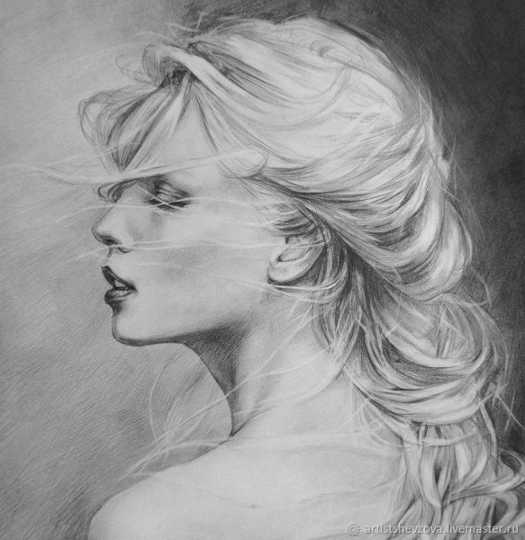 Рисунок девушки карандашом
