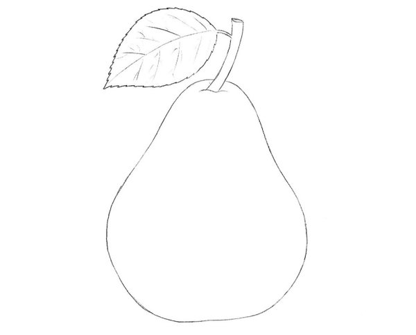 Нарисовать грушу карандашом