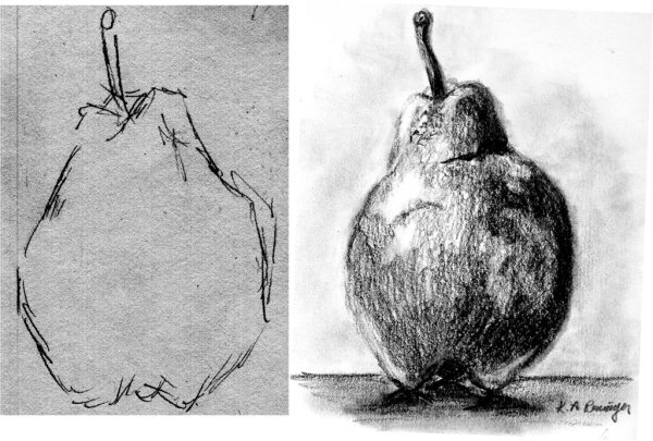 Груша карандашом