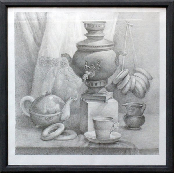 Самовар рисунок карандашом