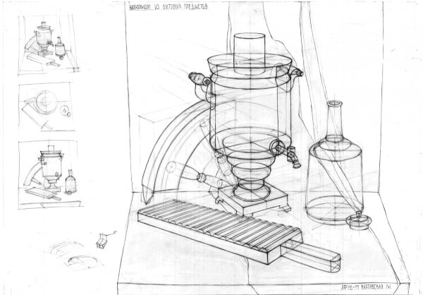 Тульский самовар карандашом