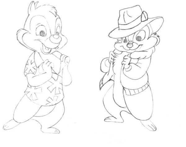 Чип чип и Дейл карандашом