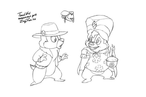 Чип и Дейл рисунок карандашом