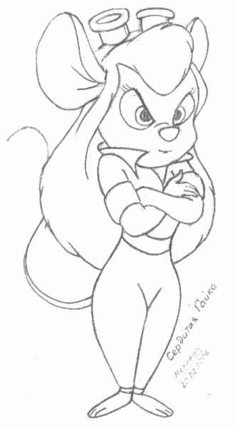 Раскраска гайка из чип и Дейл