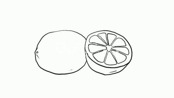 Лимон рисунок для детей карандашом