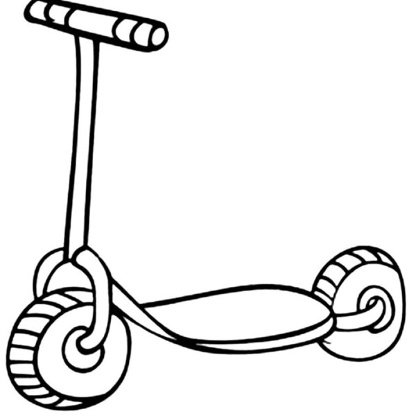 Самокат раскраска для малышей