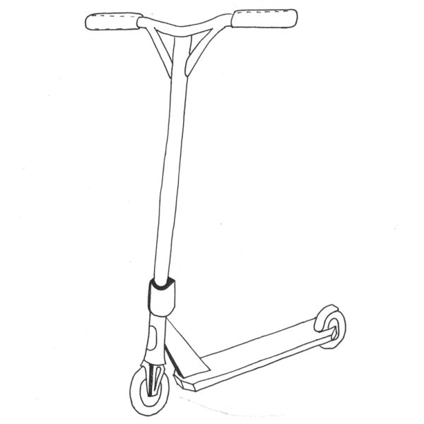 Нарисовать трюковой самокат