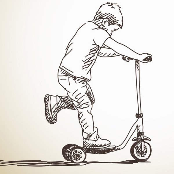 Самокат трюковой мультяшный