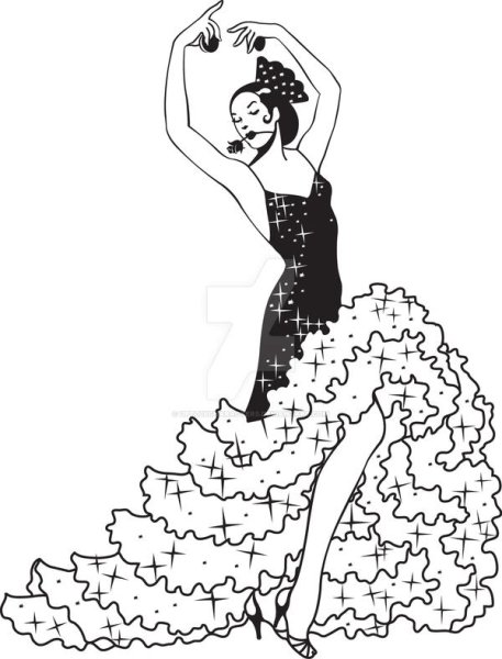 Испанская танцовщица эскиз