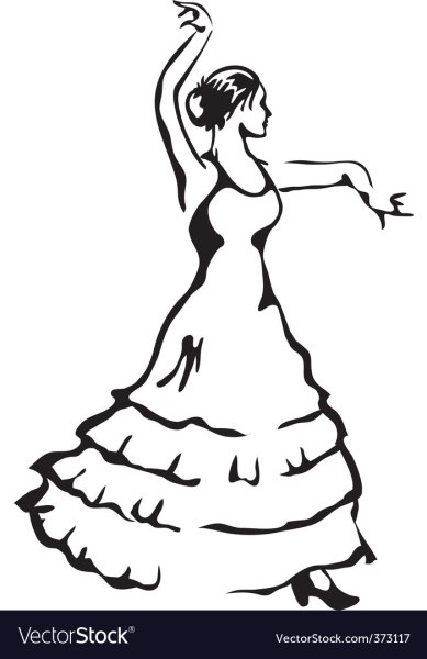 Испанский танец раскраска