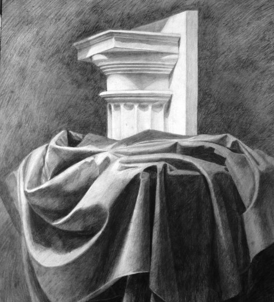 Академический натюрморт гипсовых капителей