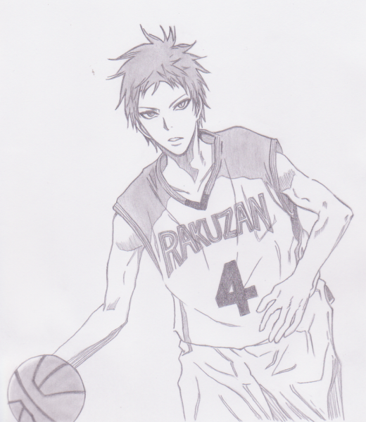 Баскетбол Куроко Акаши карандашом