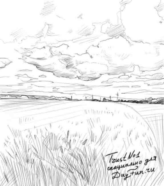 Степь рисунок