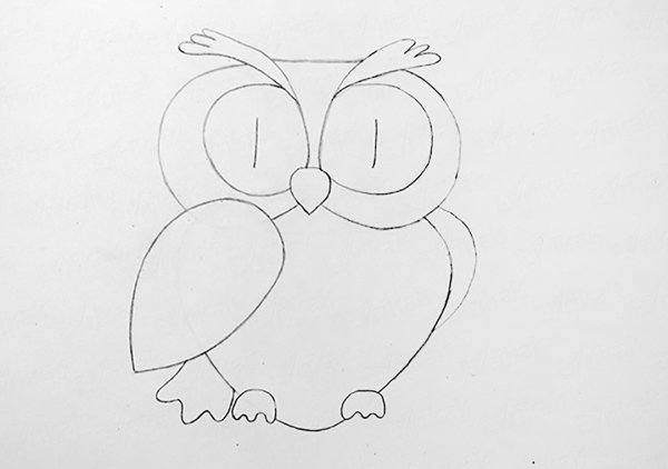 Филин для рисования