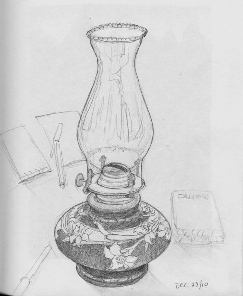 Керосиновая лампа на белом фоне для детей