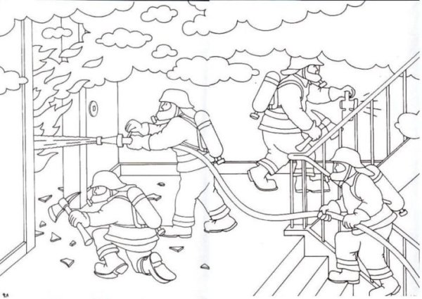 Профессия пожарный раскраски для детей