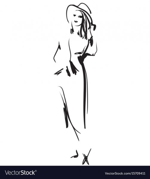 Образ девушки контур