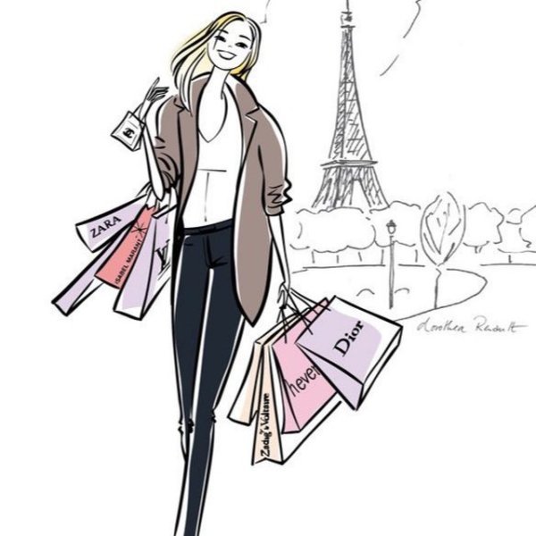 Фэшн иллюстрации шоппинг