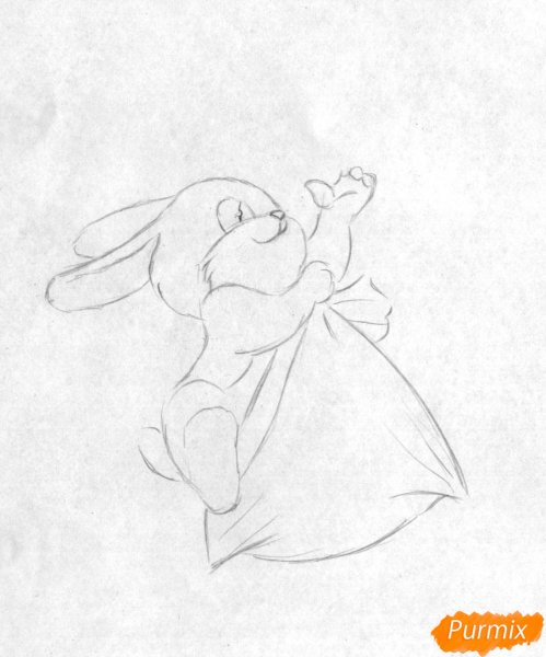 Новогодний кролик для срисовывания