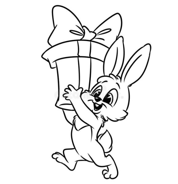 Зайчик раскраска для детей
