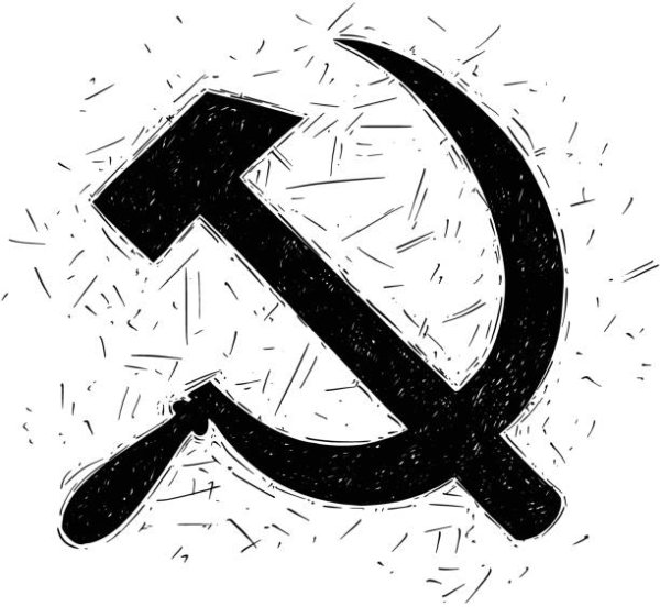 Серп и молот контурный рисунок