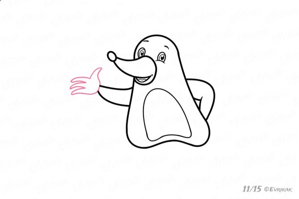 Крот раскраска для детей