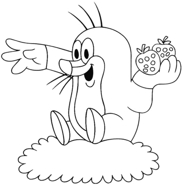 Кротик чешский раскраска