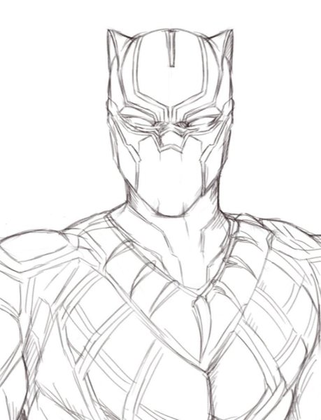 Чёрная пантера Марвел для срисовки