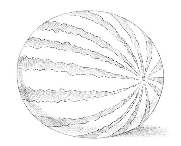 Нарисовать Арбуз карандашом