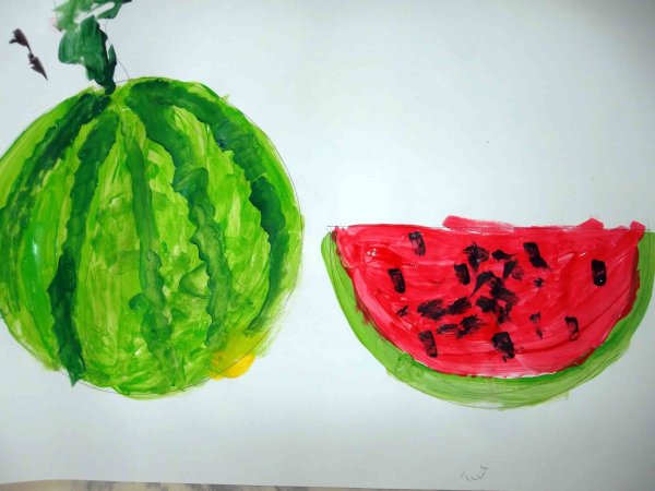 Нарисовать Арбуз поэтапно