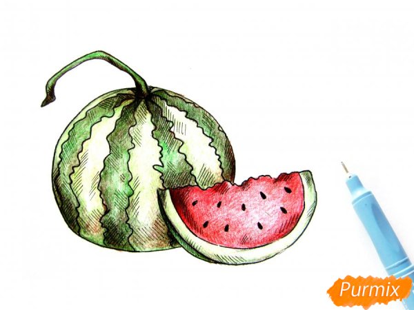 Нарисовать Арбуз карандашом