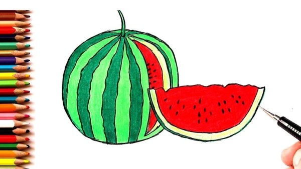Арбуз раскраска