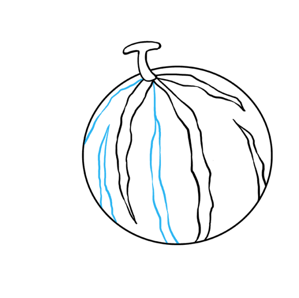 Арбуз цветными карандашами