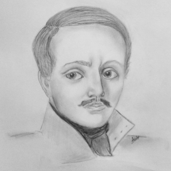 Портрет Михаила Юрьевича Лермонтова карандашом