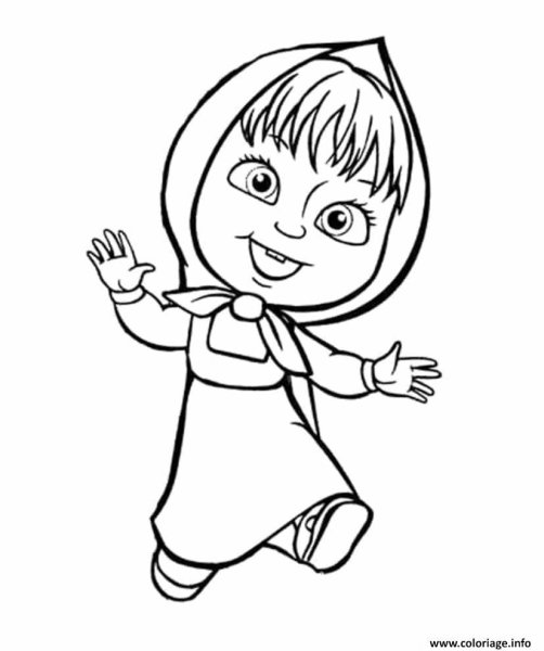 Маша и медведь черно белый